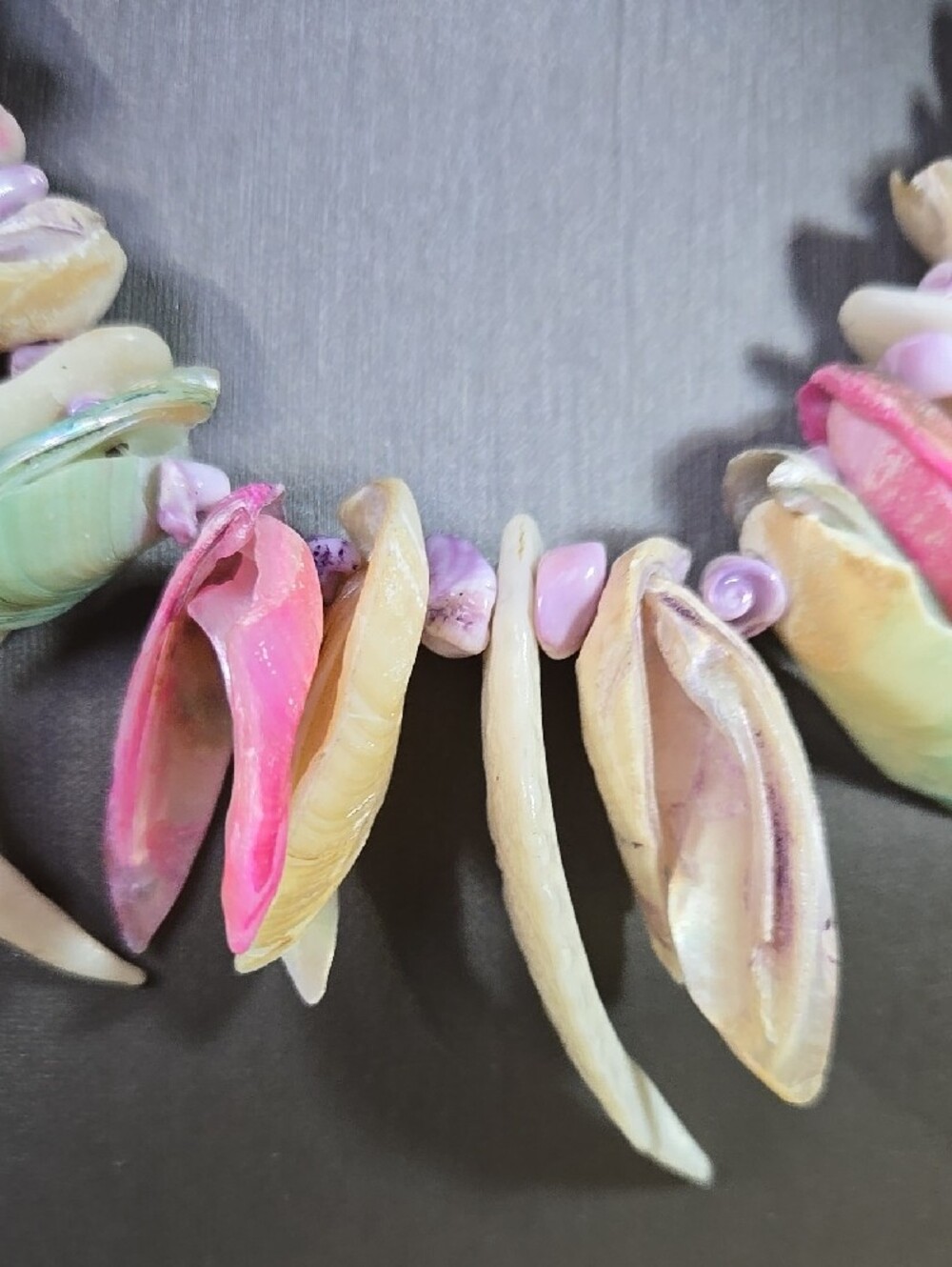 Handcrafted Multicolor Shell Statement Necklace - Picture 3 of 10